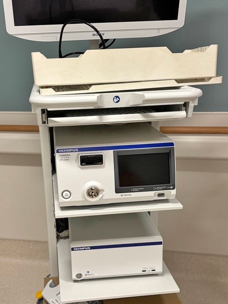 Olympus computer system used to aid the SLP using the new FEES scope.